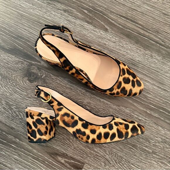 J. Crew Shoes - J. Crew Women's Slingback Pumps in Leopard Calf Hair